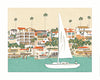 Through the Channel – Coastal Sailboat Art Print