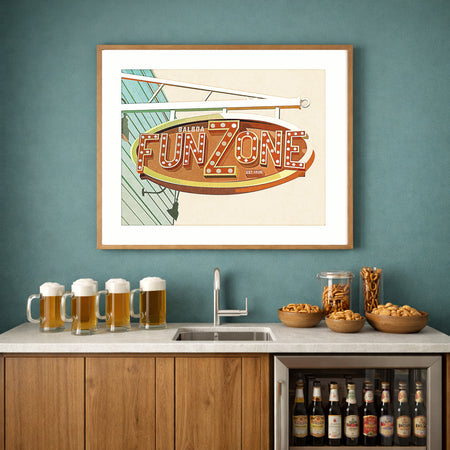 Arcade by the Sea – Coastal Boardwalk Art Print