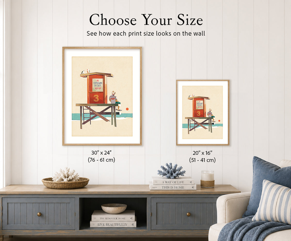 Size guide comparing the available print sizes: 30×24 and 20×16 inches.
