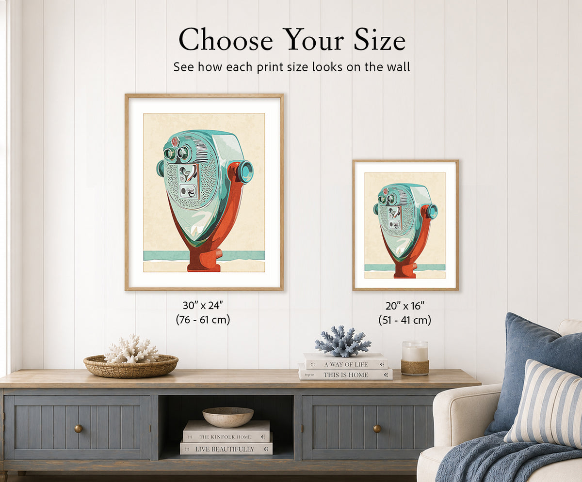 Size guide comparing the available print sizes: 24×30 and 16×20 inches.

