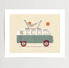 Last Light on the Coast – VW Bus Coastal Art Print