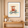 Stepping Away – Lifeguard Tower Coastal Art Print